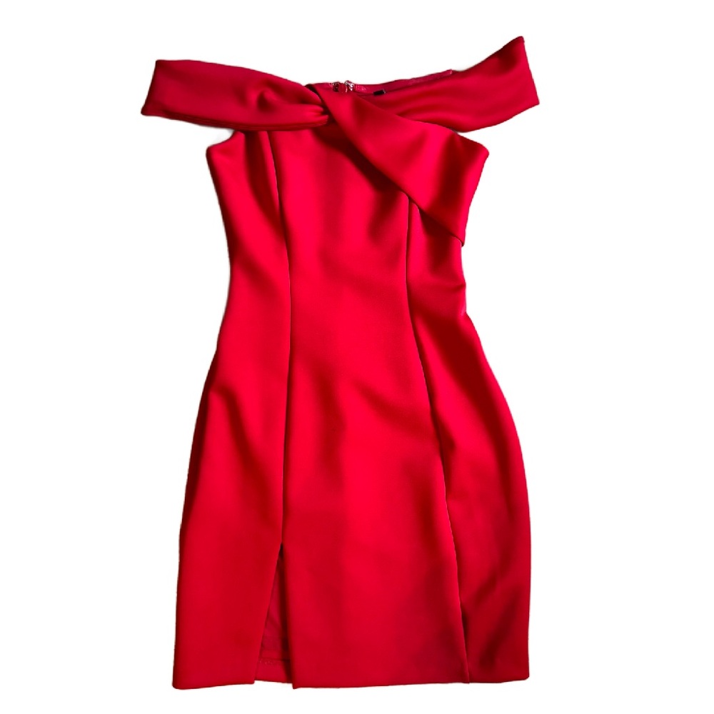 Guess Red Off Shoulder Mini Dress